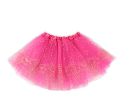 Tutu princesa rosa e dourado 30x24 cm