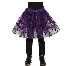 Tutu Decorado Lilás com Morcegos de 30 cm