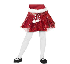 Tutu mãe natal vermelho com lantejoulas para criança