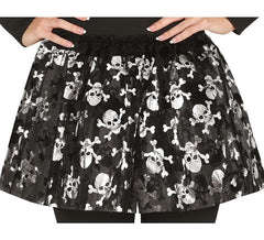 Tutu pirata preto com caveiras 40 cm