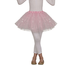 Tutu rosa com estrelas de 30 cm para criança