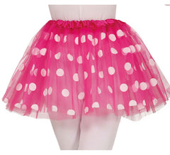 Tutu rosa com bolinhas 30 cm para criança