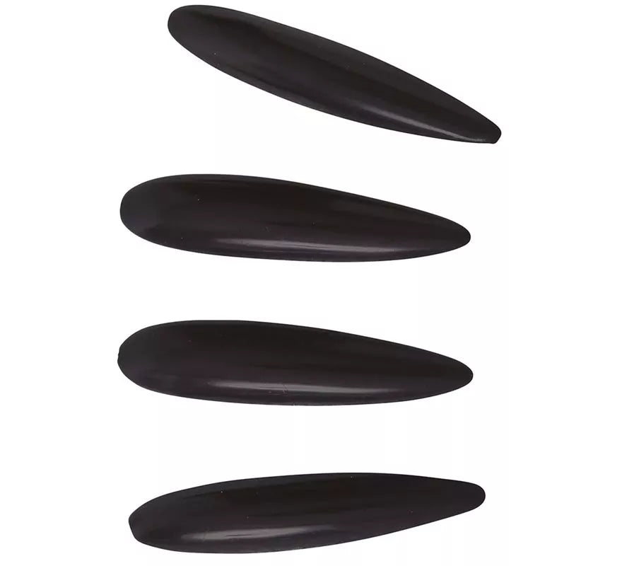 Uñas negras postizas ultralargas 10 unidades