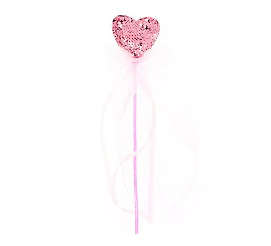 Translation missing: pt-PT.Varita de Princesa Corazón brillo rosa de 36 cm