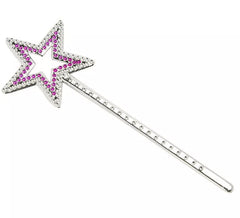 Varinha pequena com estrela rosa 23 cm