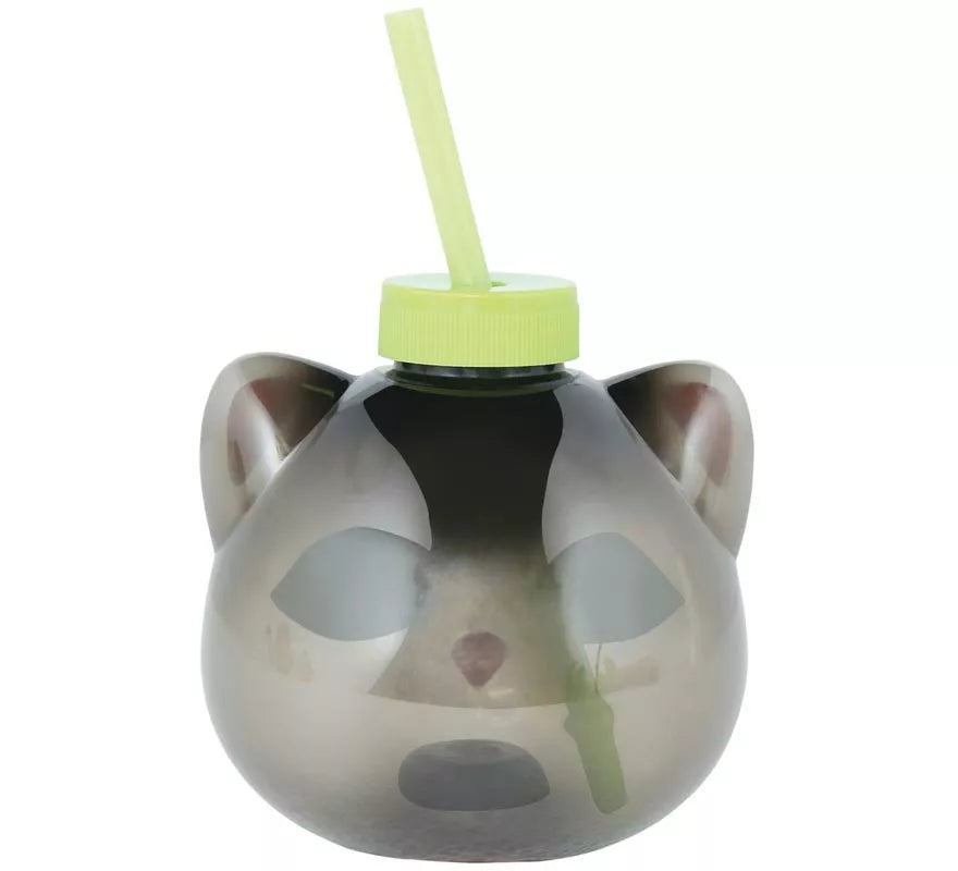 Vaso con Pajita Gato con iluminación LED de 17 cm