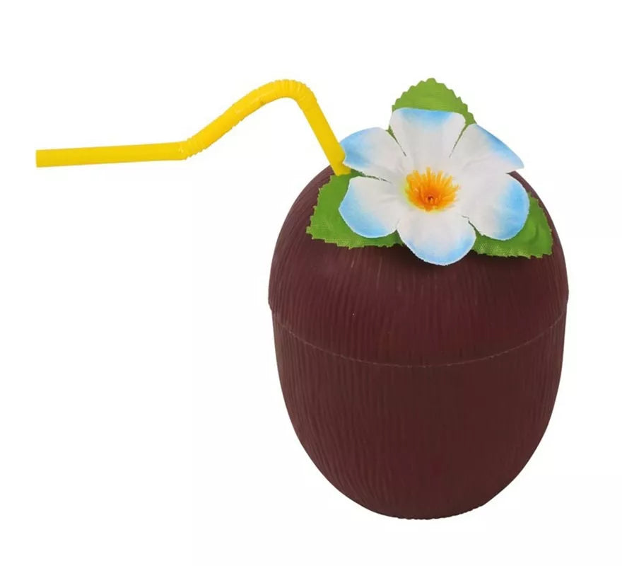 Translation missing: pt-PT.Vaso de Coco con Pajita y Flor