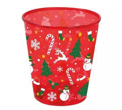 Vidro de figuras de Natal de plástico vermelho de 10 cm