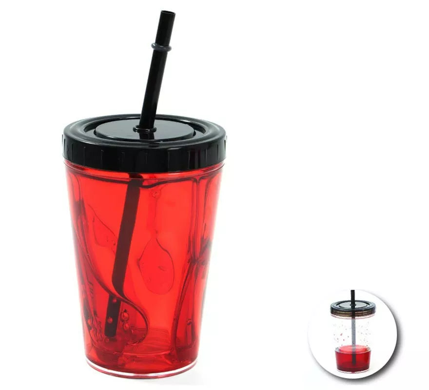 Translation missing: pt-PT.Vaso Doble Fondo con pajita y sangre falsa de 310 ml