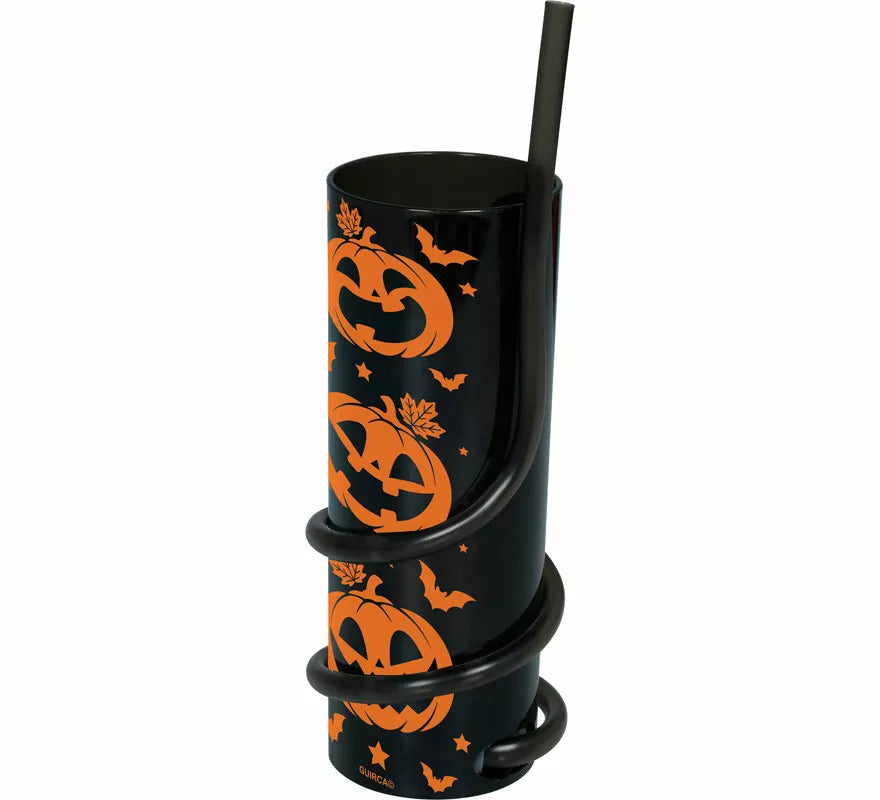 Translation missing: pt-PT.Vaso negro con Calabazas y Pajita de 16 cm