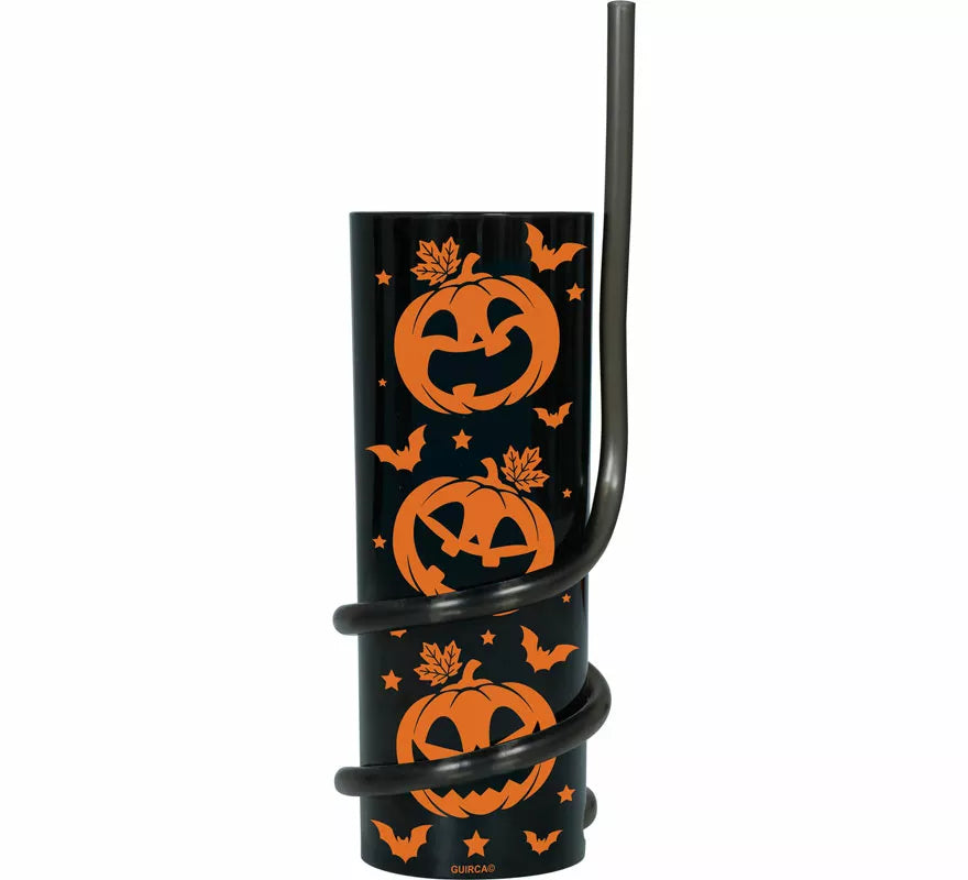 Translation missing: pt-PT.Vaso negro con Calabazas y Pajita de 16 cm