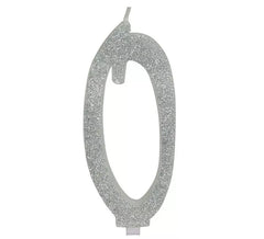 Vela número 0 em prata fosca, 12,5 cm