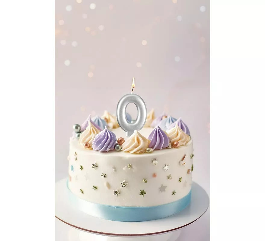 Translation missing: pt-PT.Vela Metalizada Plata Nº 0, de 8 cm