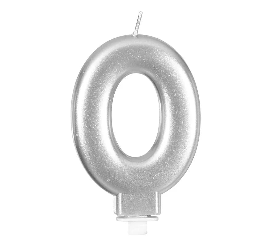 Vela Metalizada Plata Nº 0, de 8 cm