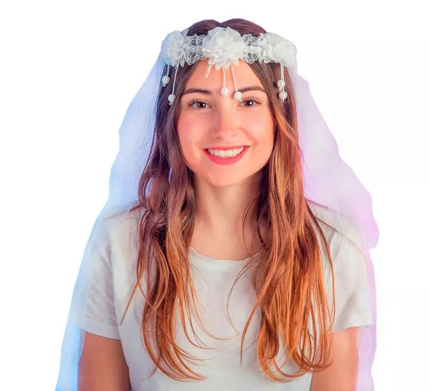 Translation missing: pt-PT.Velo de Novia con Flores