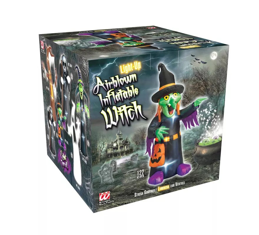 Translation missing: pt-PT.Bruja Auto Hinchable de Halloween con Iluminación de 122 cm