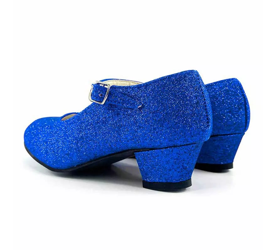 Translation missing: pt-PT.Zapato Sevillana con tacón Azulón Purpurina en números del 22 al 41