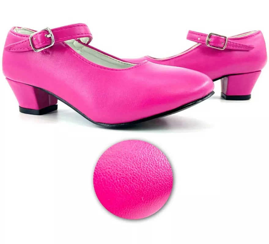 Translation missing: pt-PT.Zapato Sevillana con tacón Fucsia en números del 22 al 41
