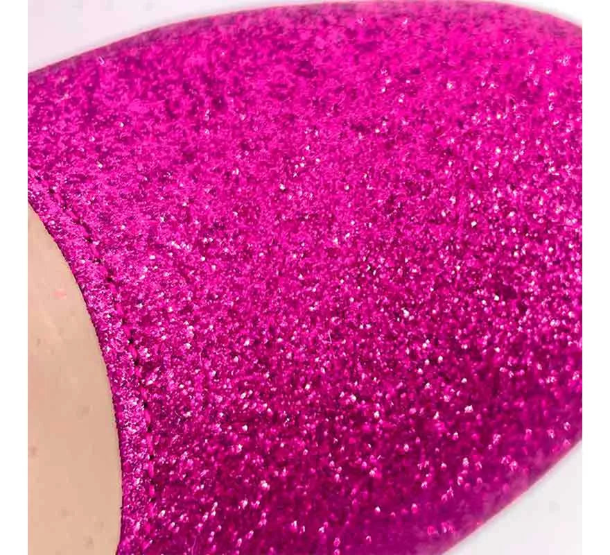 Translation missing: pt-PT.Zapato Sevillana con tacón Fucsia Purpurina en números del 22 al 41