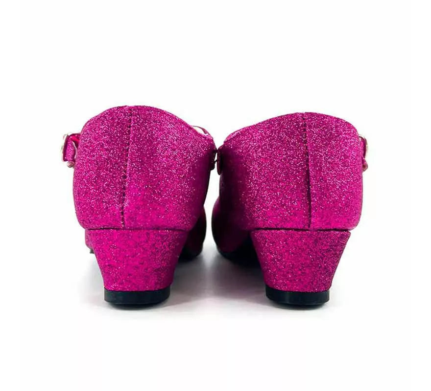 Translation missing: pt-PT.Zapato Sevillana con tacón Fucsia Purpurina en números del 22 al 41