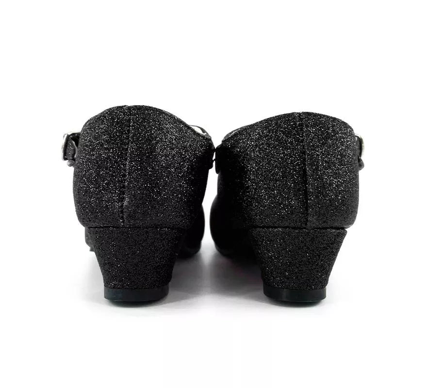 Translation missing: pt-PT.Zapato Sevillana con tacón Negro Purpurina en números del 22 al 41