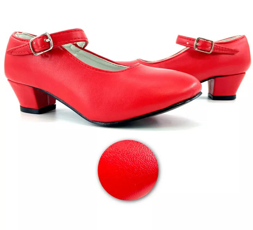 Translation missing: pt-PT.Zapato Sevillana con tacón Rojo en números del 22 al 41
