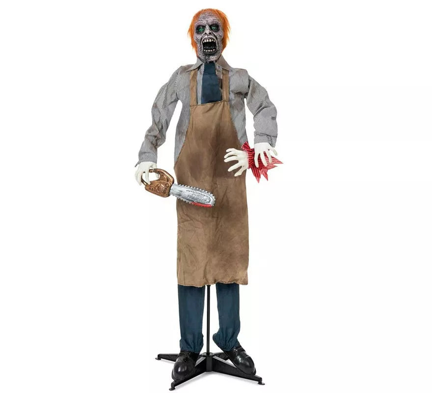 Translation missing: pt-PT.Zombie Asesino con motosierra y base de 130x18x70 cm